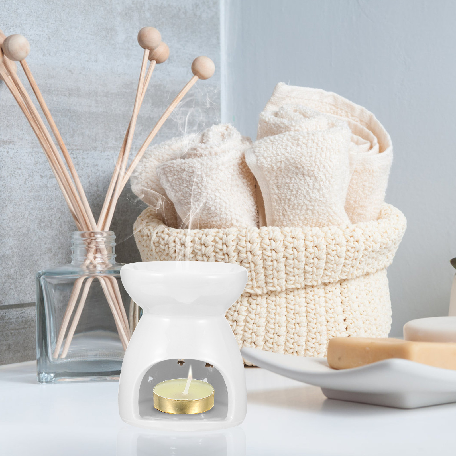Home Fragrance Oil Burner - Ceramic Tealight Essential Oil Burner Aroma