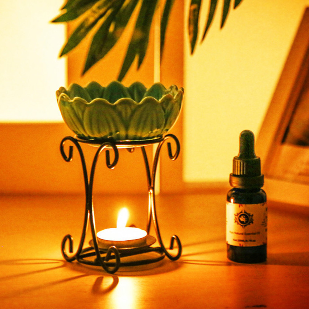 Home Fragrance Oil Burner - Dual-Function Iron Candlestick Essential Oil Burner
