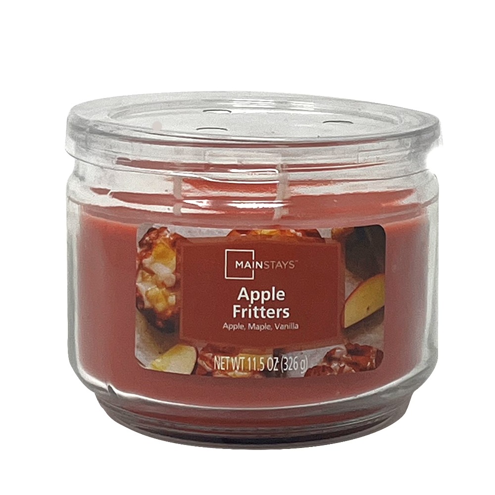 Home Fragrance Large - Apple Fritter Scented 3 Wick Glass