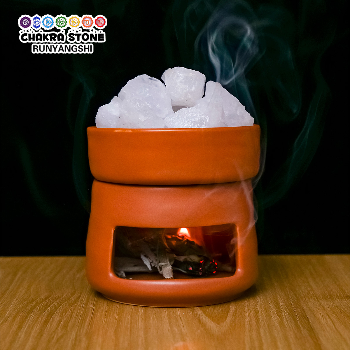 Home Fragrance Oil Burner - 1set Natural Crystal Aroma Stones, Ceramic