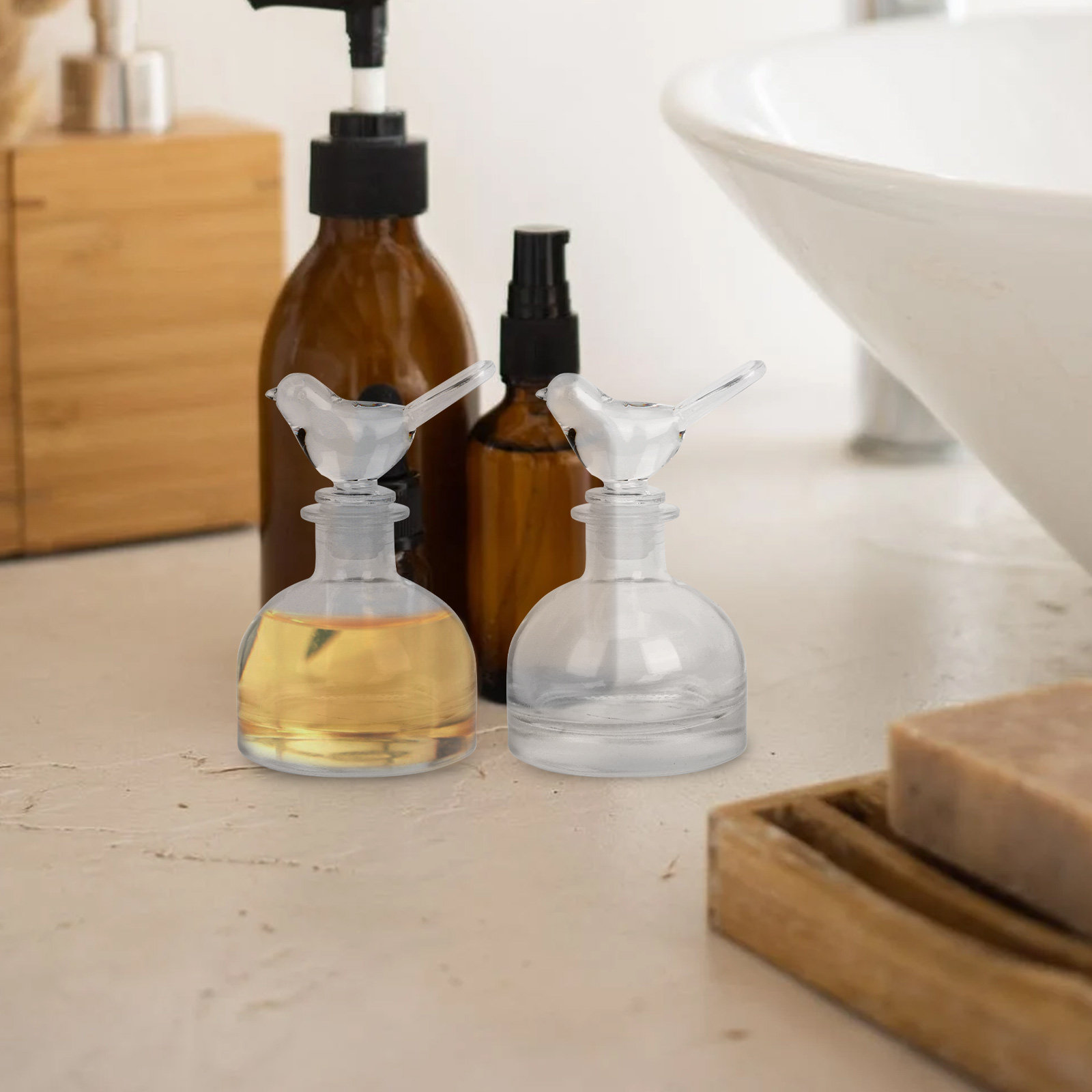2Pcs Glass Perfume Bottles Cle - Home Fragrance Aromatherapy 评论和价格