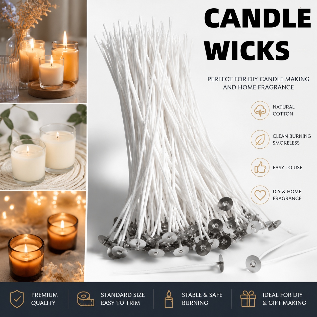 Smokeless Candle Wicks Soy wax - Soy Wax Flake 评论和价格