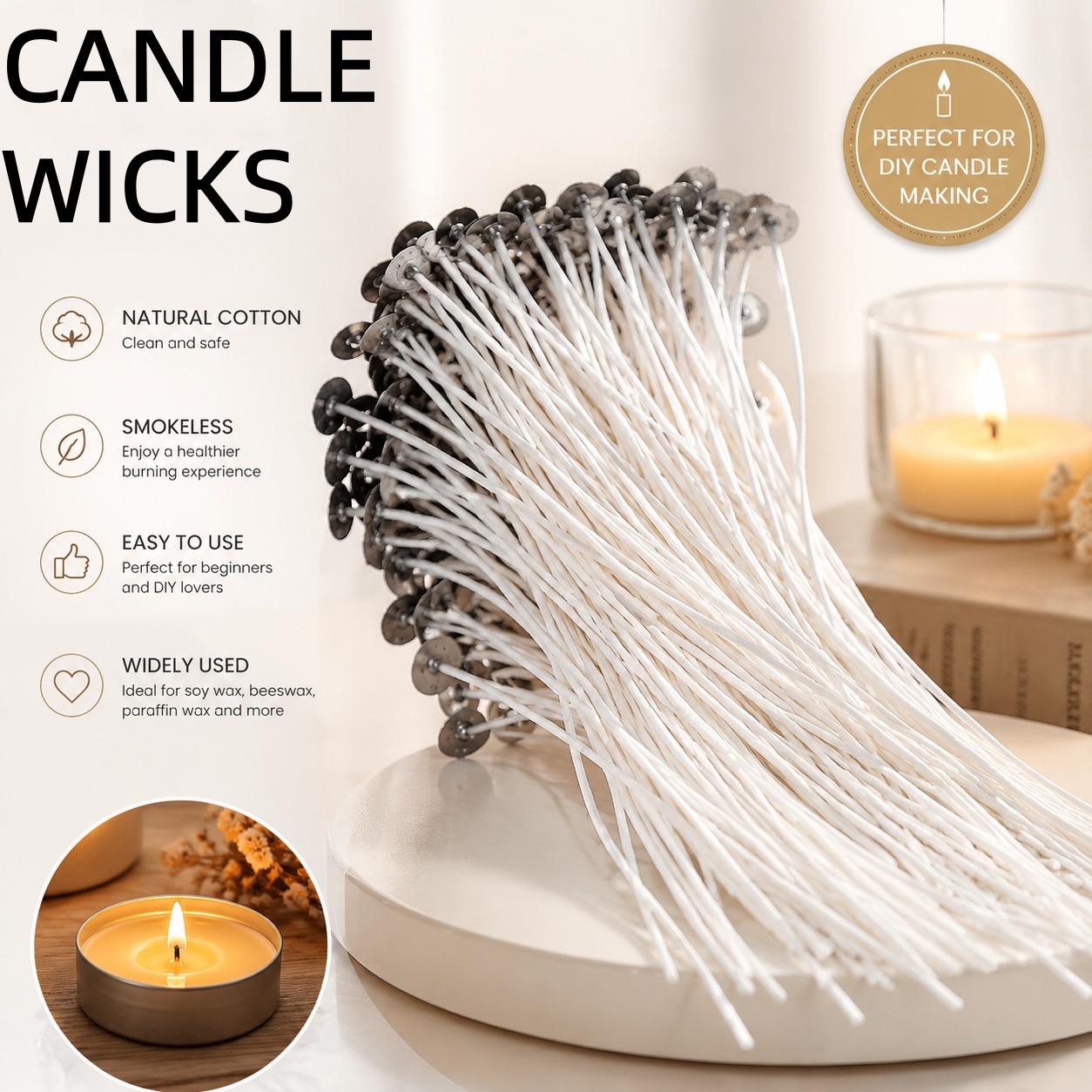 Smokeless Candle Wicks Soy wax - Soy Wax Flake 评论和价格