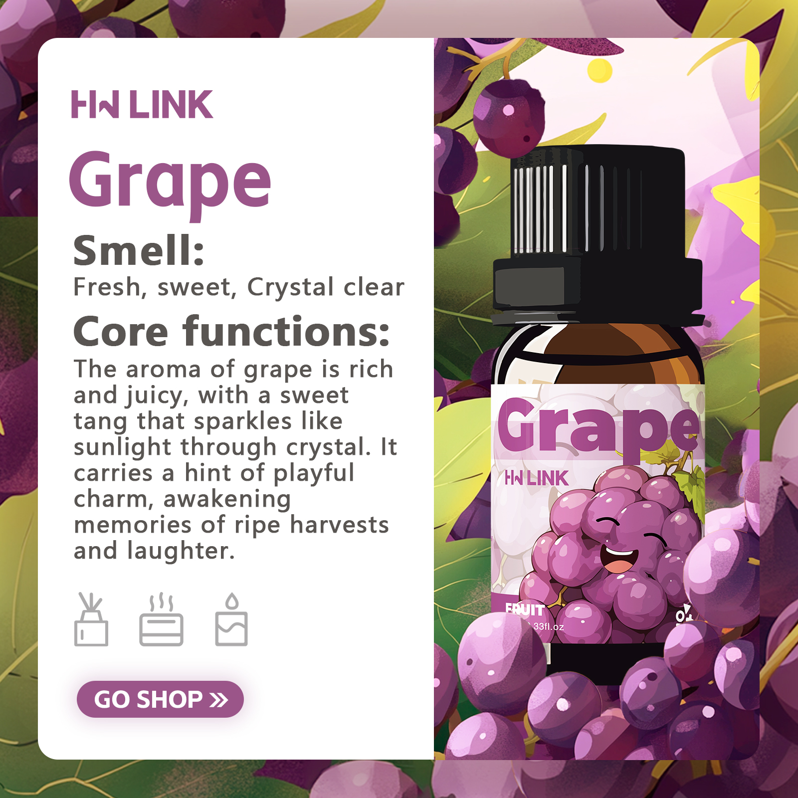 Grape Essential Oil 10ml Perfu - Home Fragrance Essential Oils 评论和价格