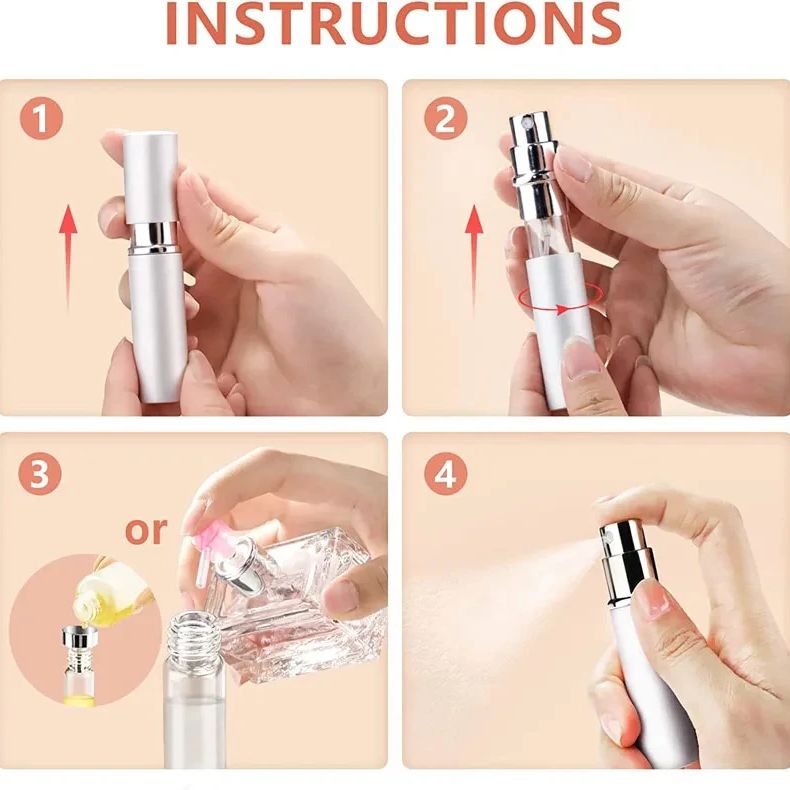 4pcs+4 Accessories 5ml Refilla - Perfume Atomizer Travel 评论和价格
