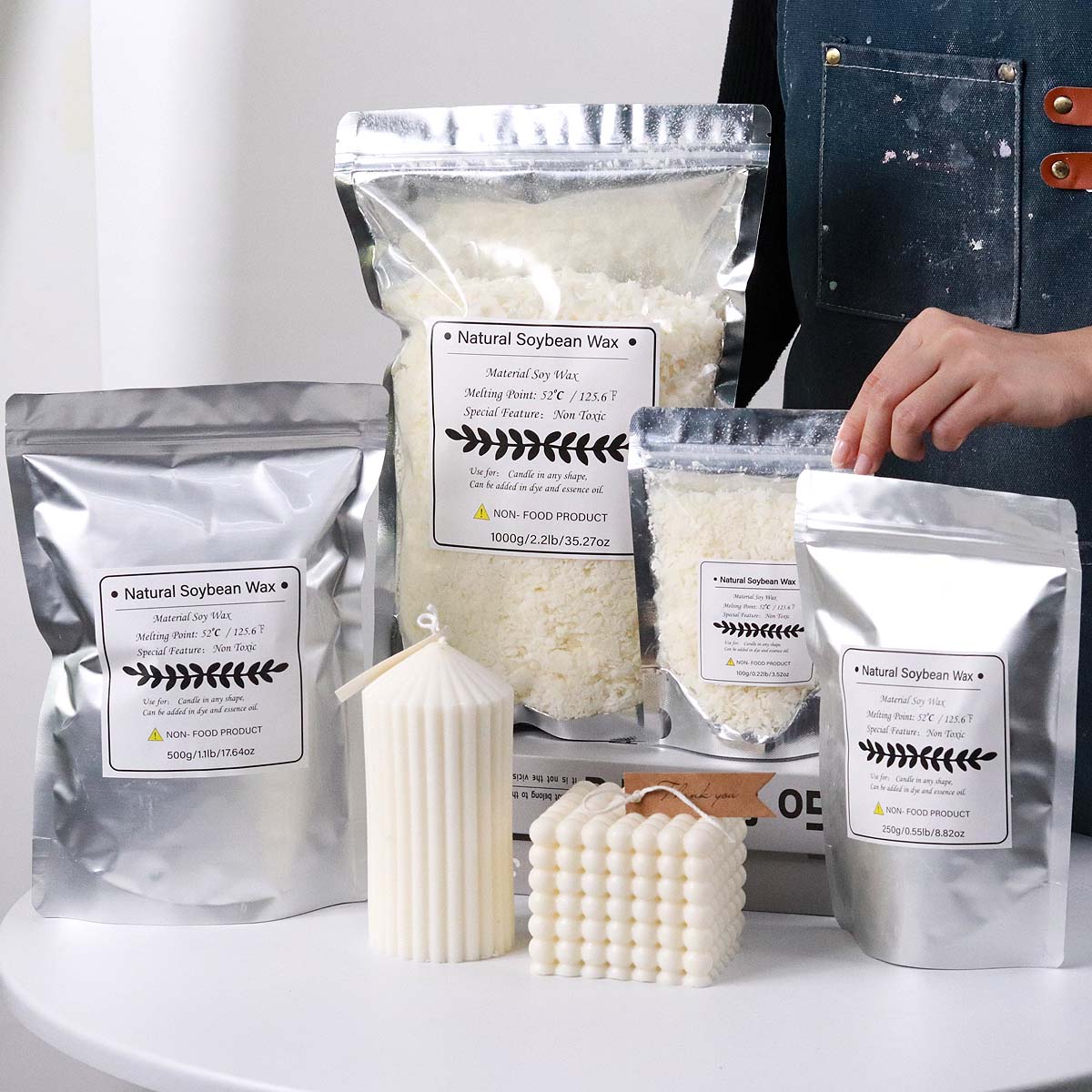 100/250/500/1000g Natural Soy  - Soy Wax Flake 评论和价格