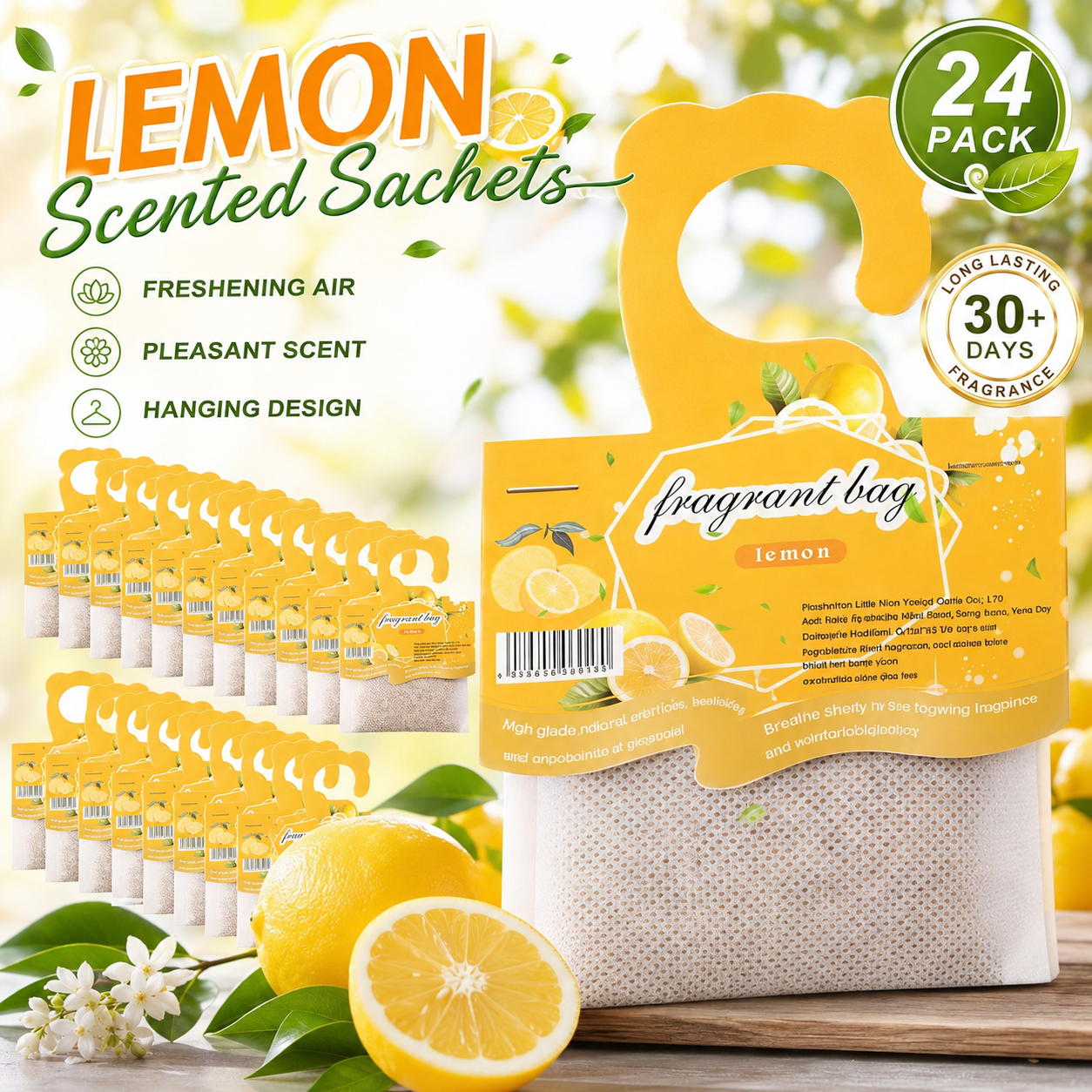Hanging Lemon Scented Sachets, - Home Fragrance Aromatherapy 评论和价格