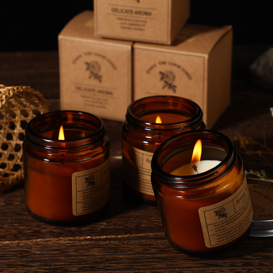 1pc Brown Glass Cup Aromathera - Soy Wax Flake 评论和价格